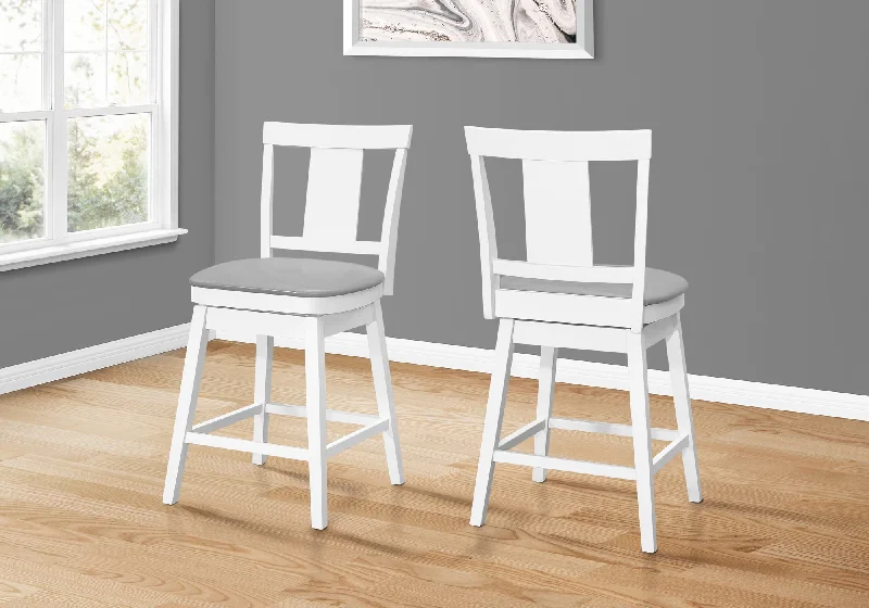 Monarch Barstool 2Pcs 39"H White Swivel Counter Height