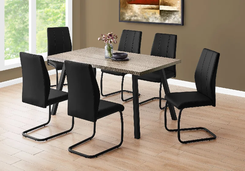 Monarch Dining Table 36"X 60" Dark Taupe Black Metal