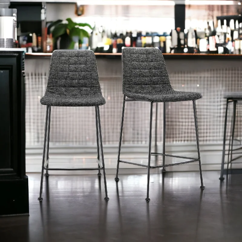 Set of Two 26" Steel Low Back Counter Height Bar Chairs