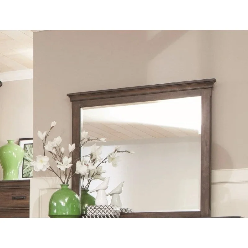 Benzara Traditional Landscape Mirror, Oak Brown