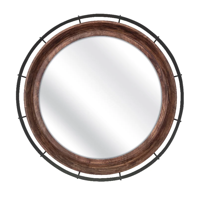 IMAX Worldwide Home Zenovia Wood and Metal Mirror