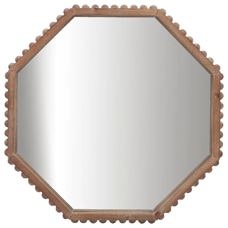 Sagebrook Home 16441 Wood, 32" Octagonal Mirror, Natural Wb