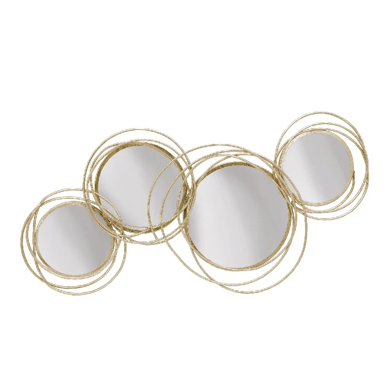 Sagebrook Home 12111 19.5" Looped Gold 4 Circle Mirrors, Wb