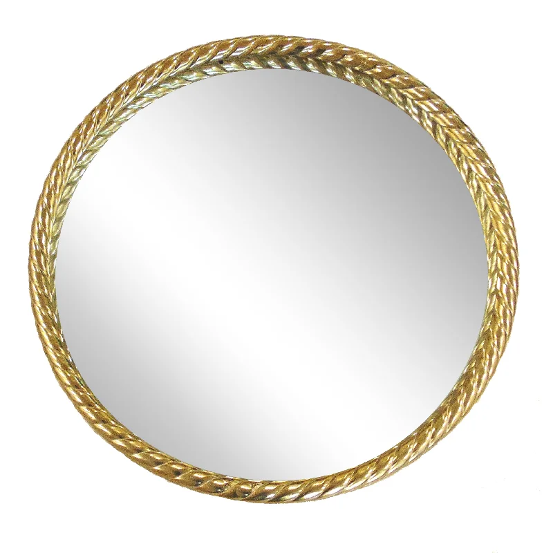 Sagebrook Home 15242 28" Metal Rope Mirror, Gold Wb