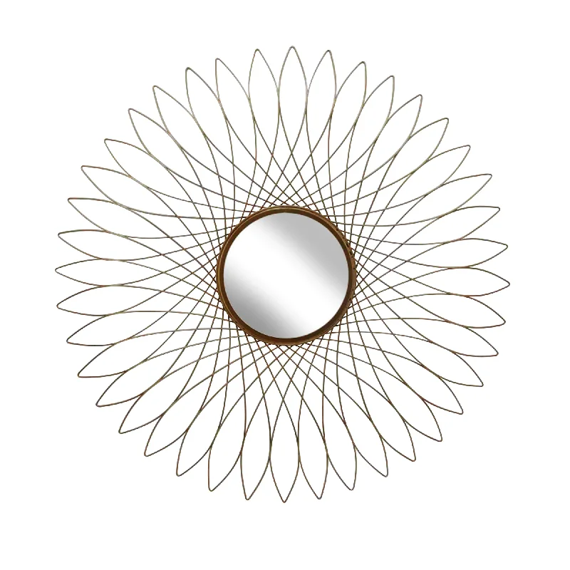 Sagebrook Home Metal 31.5`` Spirograph Wall Mirror, Gold Wb