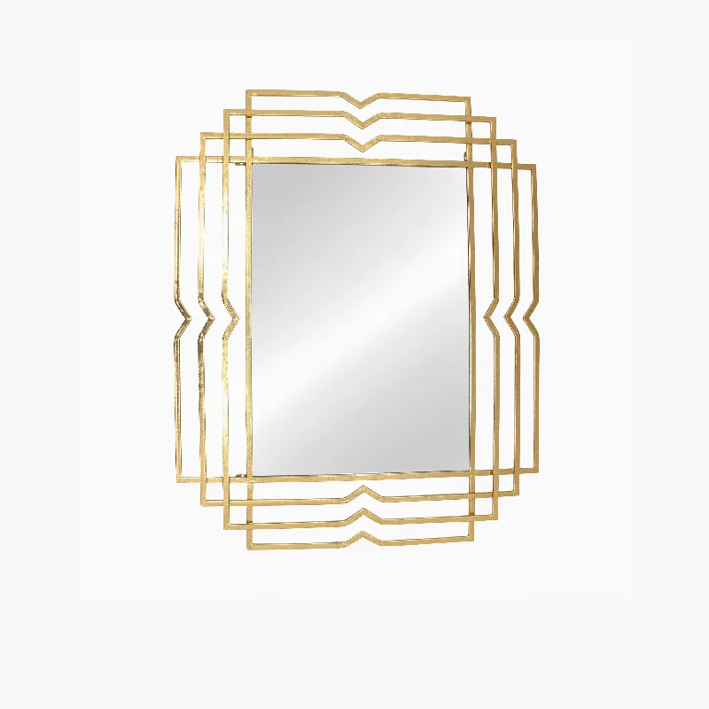 Sagebrook Home 14926 39" Metal Rectangular Mirror, Gold