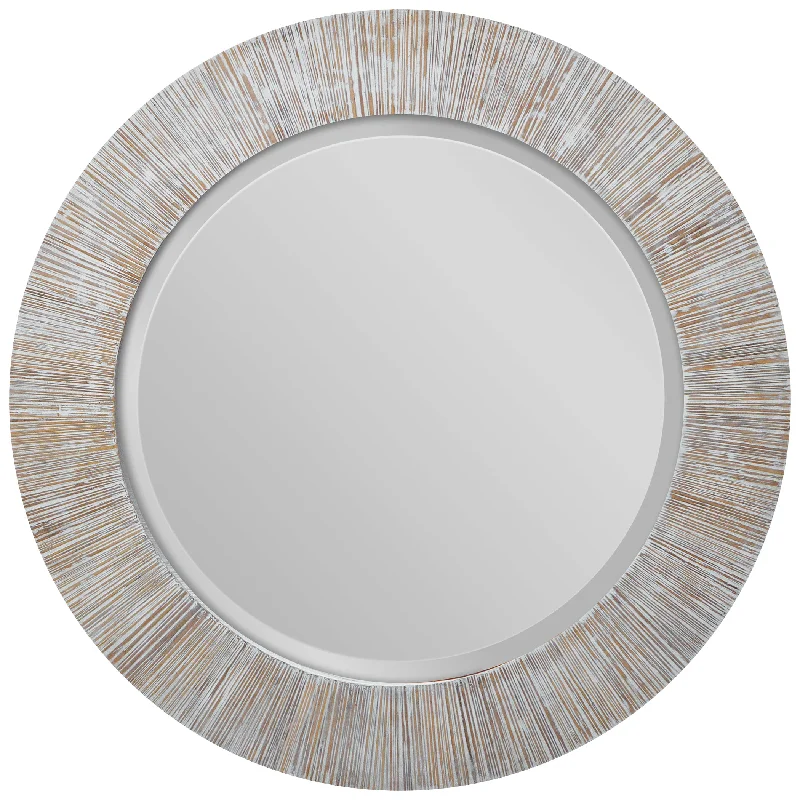 Uttermost 09785 Repose Whitewash Round Mirror