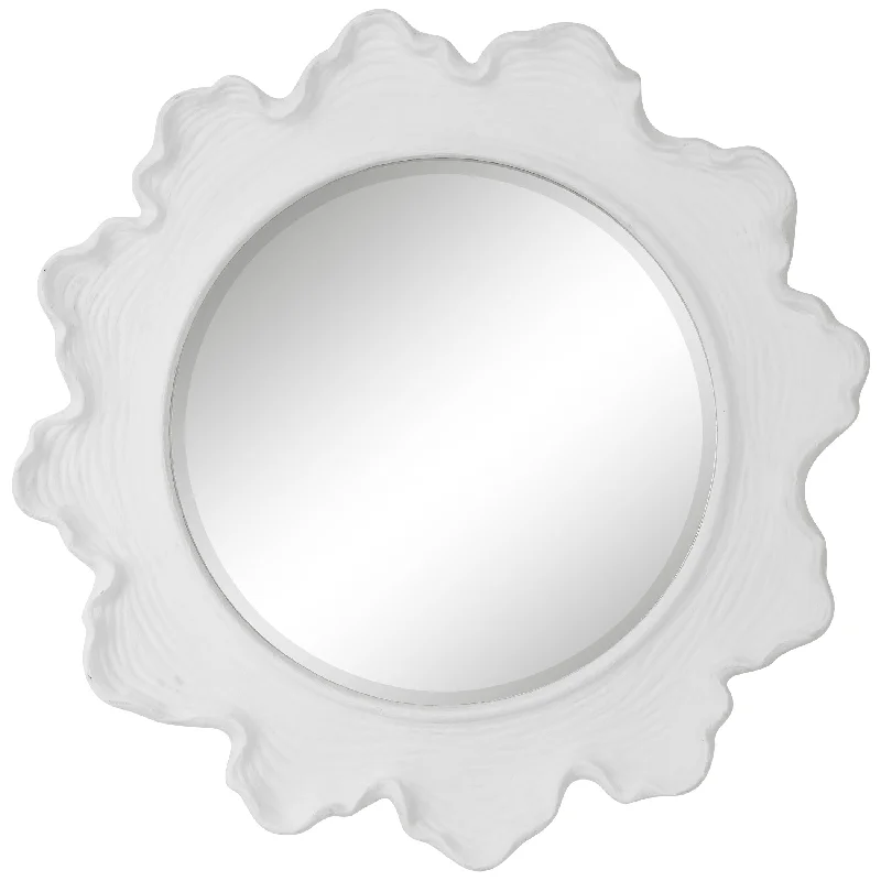 Uttermost 09797 Sea Coral White Round Mirror