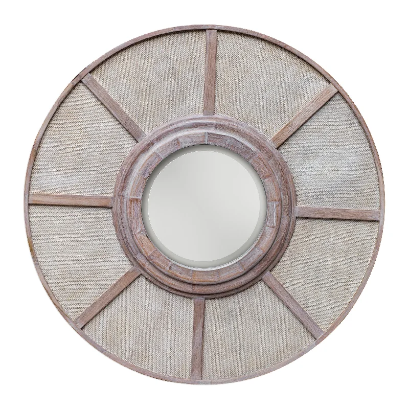 Uttermost 08156 Wooden Beveled Round Mirror