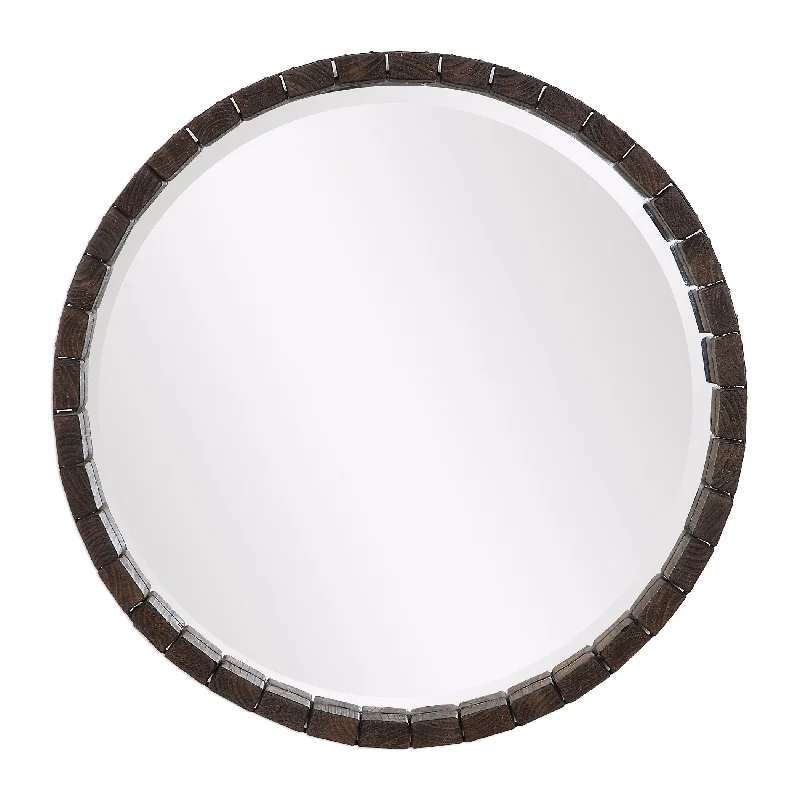 Uttermost 09483 Islay Dark Oak Round Mirror