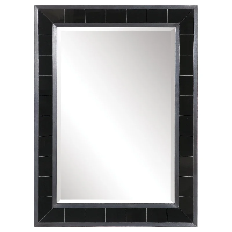 Uttermost 09562 Lonara Black Tile Mirror