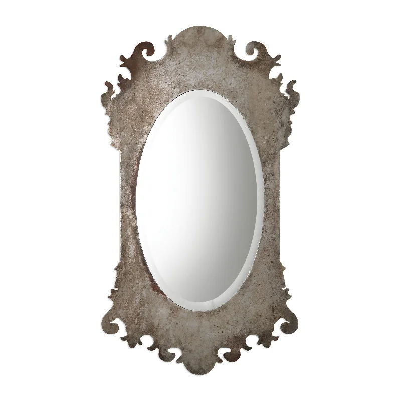 Uttermost 09283 Vitravo Oxidized Silver Oval Mirror