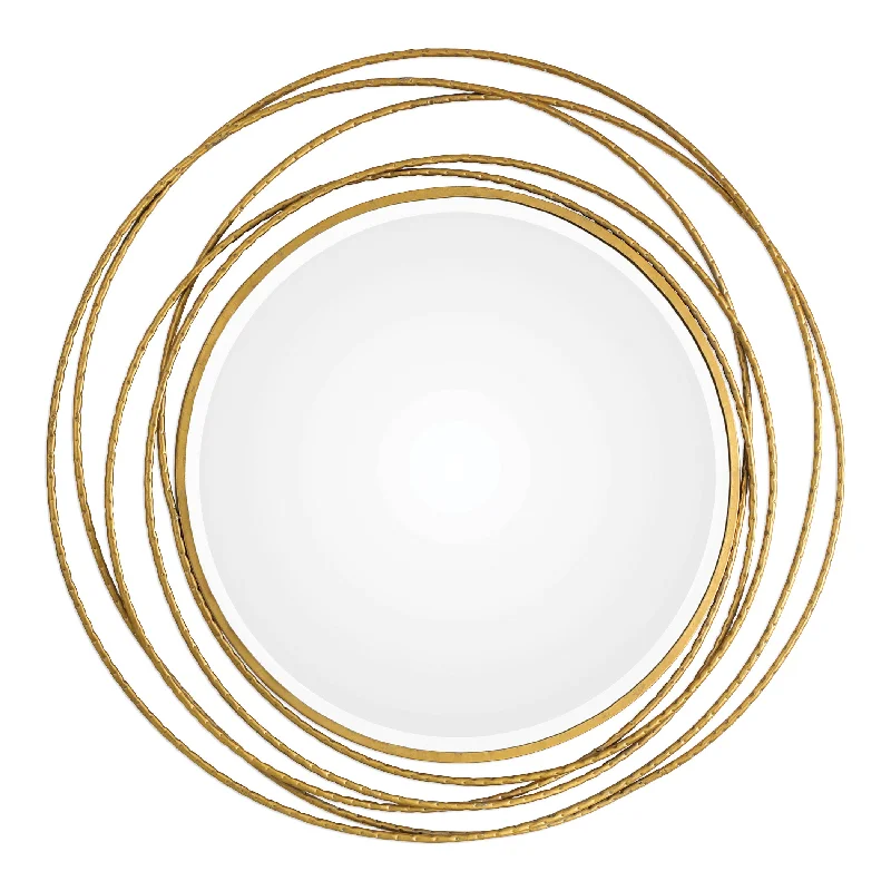 Uttermost 09348 Whirlwind Gold Round Mirror