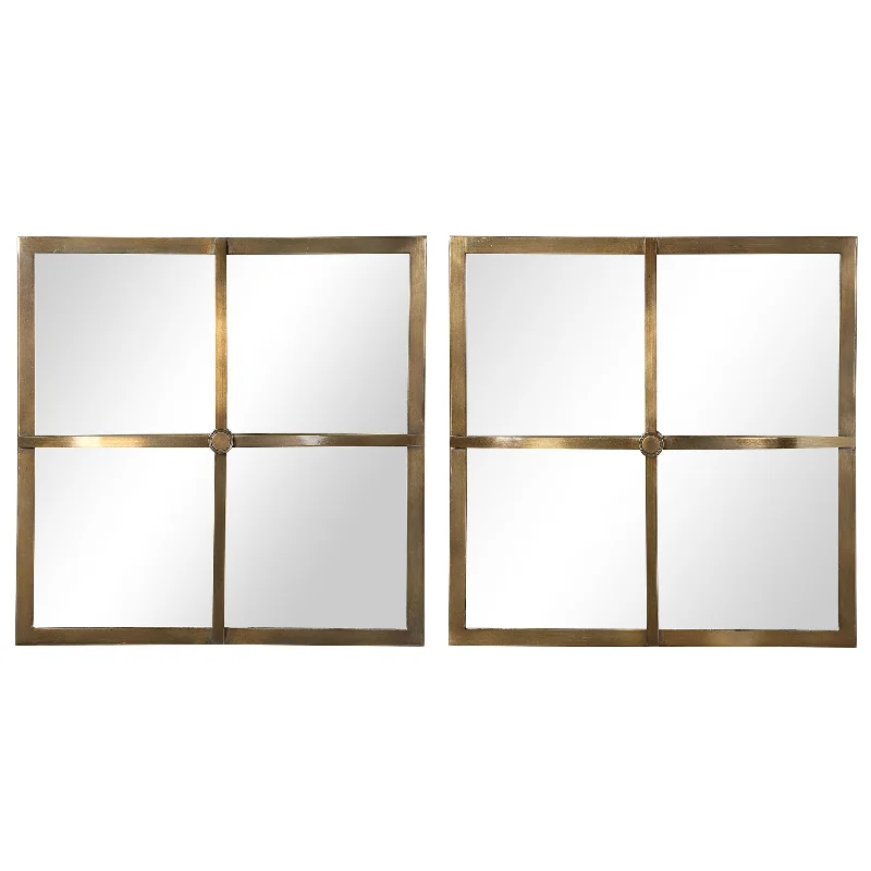 Uttermost 09648 Window Pane Square Mirrors, Set of 2