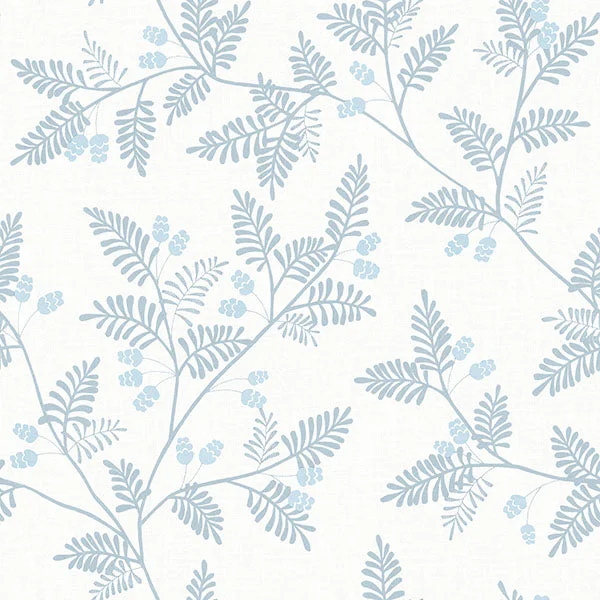 Ardell Light Blue Botanical Wallpaper from Georgia Collection