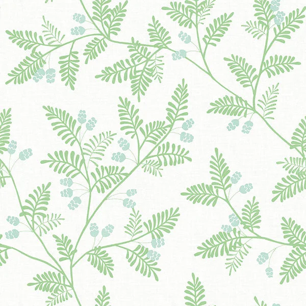 Ardell Light Green Botanical Wallpaper from Georgia Collection