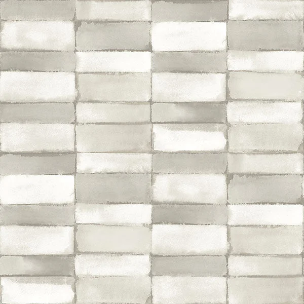 Braden Silver Tile Wallpaper from Georgia Collection