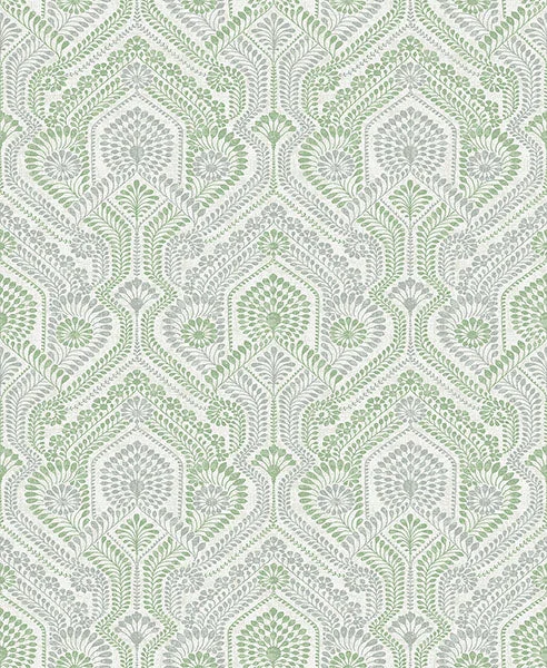 Fernback Green Ornate Botanical Wallpaper from Georgia Collection