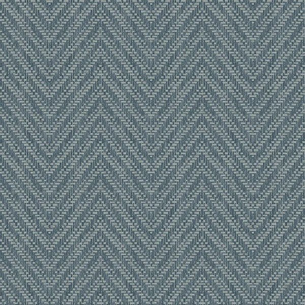 Glynn Teal Chevron Wallpaper from Georgia Collection