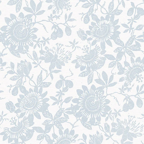 Helen Light Blue Floral Trail Wallpaper from Georgia Collection