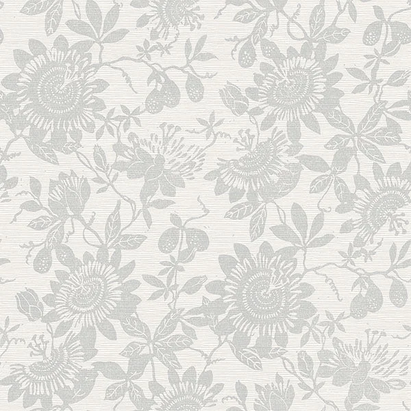 Helen Light Grey Floral Trail Wallpaper from Georgia Collection