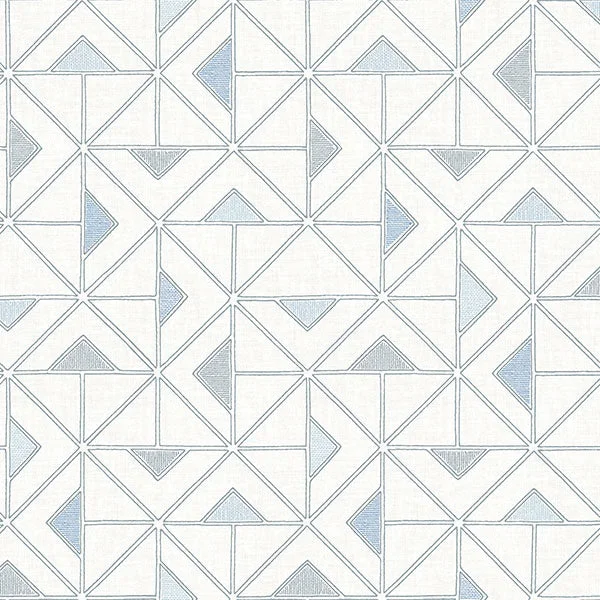 Jekyl Blue Triangles Wallpaper from Georgia Collection