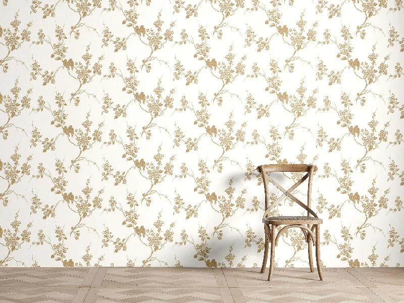 Linen Blossom Wallpaper