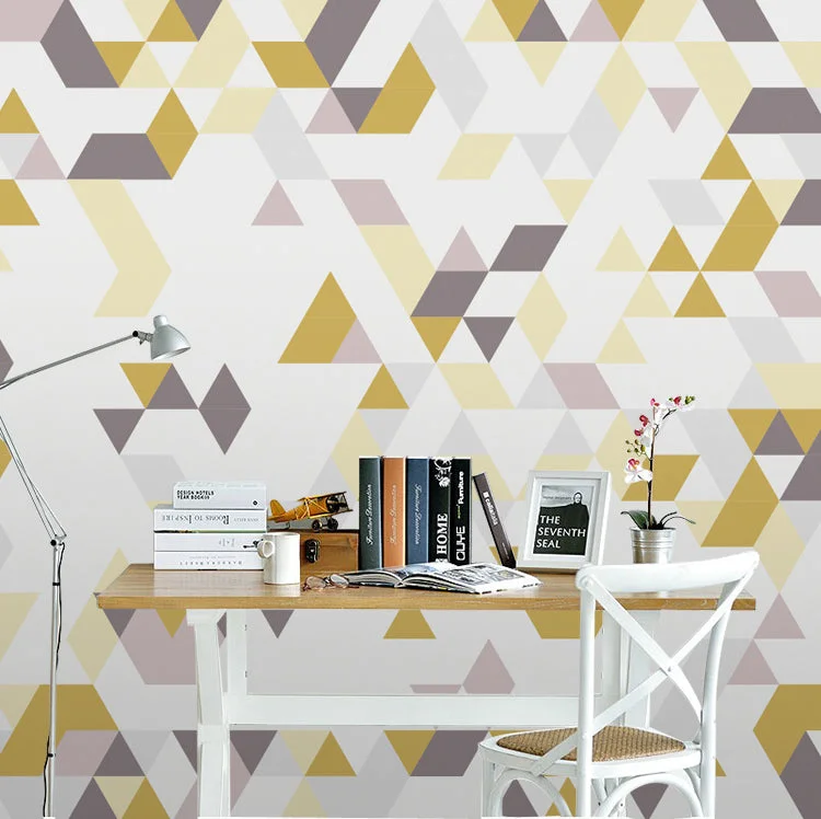 Nordic Yellow and Grey Wallpaper