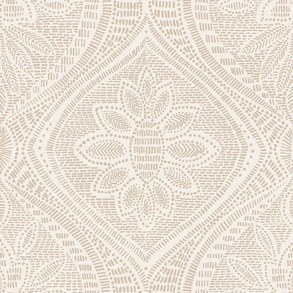 Scout Blush Floral Ogee Wallpaper from Georgia Collection